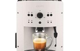 Krups Essential Machine à café à grain, Machine à café, Broyeur grain, Cafetière expresso, Cappuccino, 2 tasses, Nettoyage automatique, Buse vapeur, Fabriqué en France, Blanche EA810570