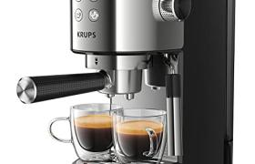 Krups INOX 1L Machine Expresso Virtuoso Automatique, 1 L, 1450 W, Compacte, 2 Tasses, Buse Vapeur pour Cappuccinos et Eau Chaude XP442C11, 1 Liter
