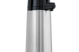 Melitta Bouteille isotherme à pompe, 2,2 litres, env. 18 tasses, piston en acier inoxydable, acier inoxydable, argent-no 2089 Melitta Bouteille isotherme à pompe, 2,2 litres, env. 18 tasses, piston en acier inoxydable, acier inoxydable, argent-no 2089