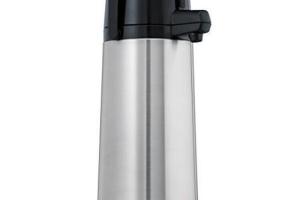 Melitta Bouteille isotherme à pompe, 2,2 litres, env. 18 tasses, piston en acier inoxydable, acier inoxydable, argent-no 2089 Melitta Bouteille isotherme à pompe, 2,2 litres, env. 18 tasses, piston en acier inoxydable, acier inoxydable, argent-no 2089