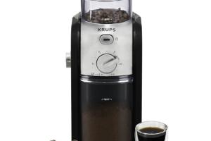 Moulin à café électrique KRUPS GVX242 - Noir métal - 17 niveaux de réglages - 2 à 14 tasses