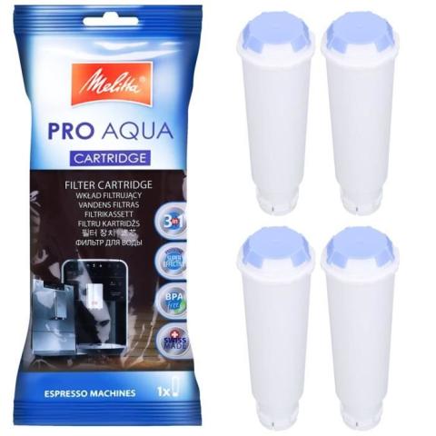 WATER FILTER 4 PIÈCES MELITTA PRO AQUA - Convient à TOUTES les machines à café Melitta - Melitta Solo, Melitta solo Milk