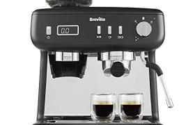 Breville Barista Max+ machine à expresso, latte et cappuccino | Mouture et dosage intelligent | Minuteur d'extraction précis | Mousseur de lait intégré | Pompe italienne 15 bars|Coloris noir [VCF152X]