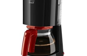 CAFETIÈRE ENJOY II GLASS NOIR-ROUGE