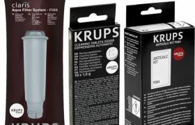 Filtre Krups Claris F088, pastilles de nettoyage KRUPS XS3000 et détartrant KRUPS ANTICALC KIT F054