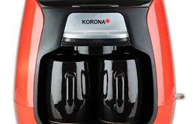 Korona 12208 Cafetière compacte 12208 Rouge/noir + filtre permanent | 2 tasses Mini en céramique | Mini machine à café Rouge