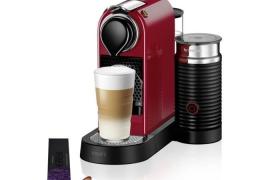 KRUPS NESPRESSO Citiz & Milk Machine à café expresso, 19 bars, Cafetière à dosette, Expresso, Mousseur à lait, Rouge YY4116FD