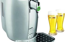 KRUPS YY2931FD Beertender, Machine à bière pression + 2 verres à bière, Tireuse à bière, Pompe à bière, Futs de bière 5 L, Silver