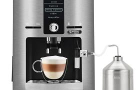 KRUPS YY3069FD Espresseria Machine à café automatique avec broyeur à grain + pot à lait, Ecran LCD, Pression 15 bars, Grise