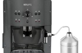 KRUPS YY4451FD Machine à café à grains, 15 bars, Broyeur à grains, Cafetière expresso, Mousseur à lait, Fabriqué en France, Gris