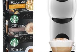 KRUPS YY4738FD Genio S Machine à café expresso Nescafé Dolce Gusto + 3 boites de 12 capsules Starbucks, Fonction XL intuitive, Blanc