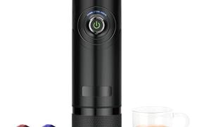 Machine à expresso portable sans fil Machine à café électrique 12 V voyage voyage en voiture, camping, bateau, randonnée compatible Nespresso Starbucks L'OR 18 bar batterie rechargeable