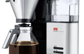 MELITTA 1012-01 Cafetière filtre Aroma Elegance Glass Basis - Noir/ Acier brossé
