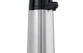 Melitta Bouteille isotherme à pompe, 2,2 litres, env. 18 tasses, piston en acier inoxydable, acier inoxydable, argent-no 2089