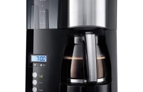 Melitta Cafetiere a Filtre avec Verseuse en Verre, Fonction Maintien au Chaud et Timer, Optima Timer, Noir, 100801