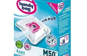 Melitta Handy Bag - M50 - 4 Sacs Aspirateurs, pour Aspirateurs Miele, Fermeture Hermétique, Filtre Anti-Allergène, Filtre Moteur