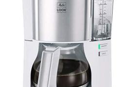 Melitta Look V Perfection 1025 05 Cafetière filtre, 10 à 15 tasses, réservoir deau amovible et programme de détartrage, Blanc/Inox