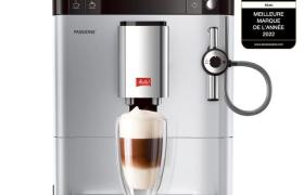 Melitta - Machine à Café à Grain Passione Argent - Machine Expresso Automatique avec préparation au lait & Best Aroma