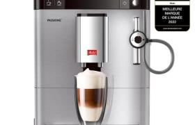 Melitta - Machine à Café à Grain Passione® Inox - Machine Expresso Automatique avec préparation au lait & Best Aroma