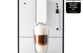 Melitta - Machine à Café à Grain Solo & Milk Argent - Machine Expresso Automatique Broyeur à Grains et Buse Vapeur