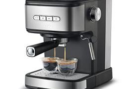 SENYA Machine à café expresso et cappuccino, cafetière, percolateur avec mousseur de lait, 15 bars SYBF-CM008