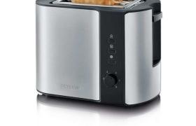 Toaster 800w 2 tranches inox noir   2589