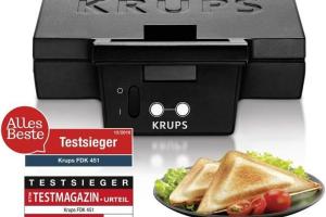 Appareil à croque-monsieur KRUPS FDK 451 - Plaques 25 x 12 cm - Revêtement antiadhésif - 850 W Appareil à croque-monsieur KRUPS FDK 451 - Plaques 25 x 12 cm - Revêtement antiadhésif - 850 W