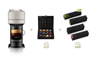 Cafetière à dosette Krups YY4802FD Vertuo Next 1500 W Gris avec 52 capsules Nespresso offertes Cafetière à dosette Krups YY4802FD Vertuo Next 1500 W Gris avec 52 capsules Nespresso offertes