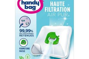 Handy Bag R39 X4 sacs aspirateur Rowenta Moulinex anti-allergène 999% filtration 50% recyclé fermeture facile Handy Bag R39 X4 sacs aspirateur Rowenta Moulinex anti-allergène 999% filtration 50% recyclé fermeture facile