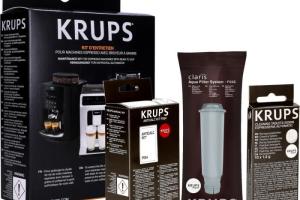 Kit de nettoyage pour machine à café Krups : Filtre à eau F088, pastilles de nettoyage XS3000, détartrant F054