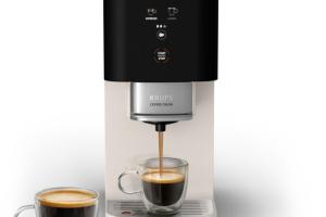 KRUPS Coffee Crush machine à café à grains ultra compacte nettoyage facile ivoire SA4001E0