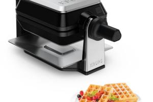 Krups Gaufrier Rotatif Grandes gaufres Cuisson homogène Thermostat FDD95D10