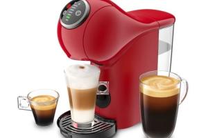 KRUPS Machine à café, Cafetière espresso, Compact, Fonction XL, Multi-boissons, Genio S Plus rouge YY4444FD