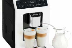 KRUPS Machine à café grains Broyeur à grain, 15 boissons 2 tasses simultanées Cafetière Espresso et Cappuccino Evidence EA890110