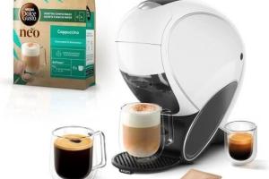 KRUPS Machine à café NESCAFÉ Dolce Gusto, Dosettes compostables, Néo Blanc KP850110 KRUPS Machine à café NESCAFÉ Dolce Gusto, Dosettes compostables, Néo Blanc KP850110