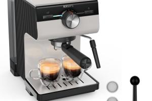 KRUPS Machine espresso manuelle Gris clair Authentic XP381B10