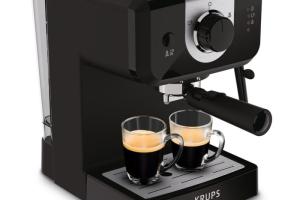 KRUPS Machine expresso Opio noire 2 tasses Buse vapeur pour Cappuccinos et Eau Chaude XP320810R - RECONDITIONNÉ