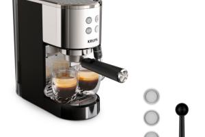 Krups Machine expresso à pompe inox Design compact Arrêt automatique Thermoblock XP444C10 Krups Machine expresso à pompe inox Design compact Arrêt automatique Thermoblock XP444C10
