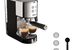Krups Machine expresso à pompe inox Design compact Arrêt automatique Thermoblock XP444C10 Krups Machine expresso à pompe inox Design compact Arrêt automatique Thermoblock XP444C10