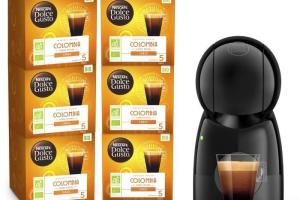 KRUPS Nescafé Dolce Gusto Machine à café + 6 boites de 12 capsules de café, Compact, Pression 15 bars, Mode éco, Piccolo XS YY4511FD