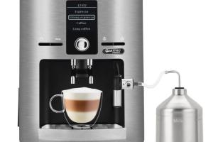 KRUPS YY3069FD Espresseria Machine à café automatique avec broyeur à grain + pot à lait, Ecran LCD, Pression 15 bars, Grise