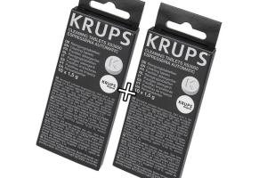 Lot de 2 boites de pastilles nettoyantes pour cafetière Expresso KRUPS ROWENTA MAGIMIX - Blanc