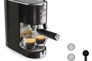 Machine à café expresso broyeur - KRUPS - XP444G - 15 bars - Buse vapeur - Compacte et moderne Machine à café expresso broyeur - KRUPS - XP444G - 15 bars - Buse vapeur - Compacte et moderne