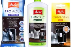 Melitta Ensemble de machines à espresso Filtre à eau Pro Aqua 1x, Détartrant liquide Anticalc Bio 250ml 1x, Onglets Perfect Clean Melitta Ensemble de machines à espresso Filtre à eau Pro Aqua 1x, Détartrant liquide Anticalc Bio 250ml 1x, Onglets Perfect Clean