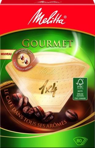 80 filtres à café Melitta Gourmet Brun Taille 1x4