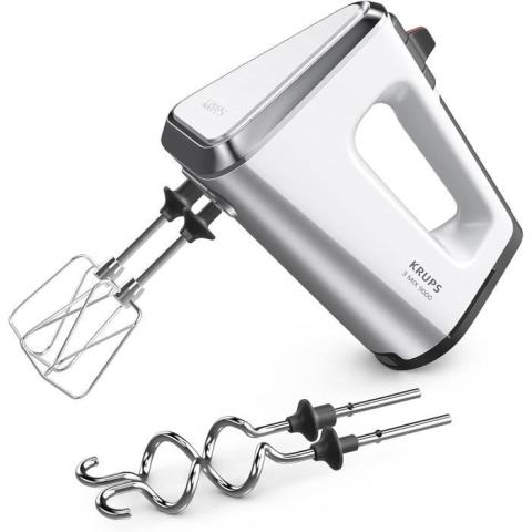 Batteur - KRUPS - GN 9101 3 Mix 9000 - Turbo Boost - Blanc Argenté - Acier Inoxydable