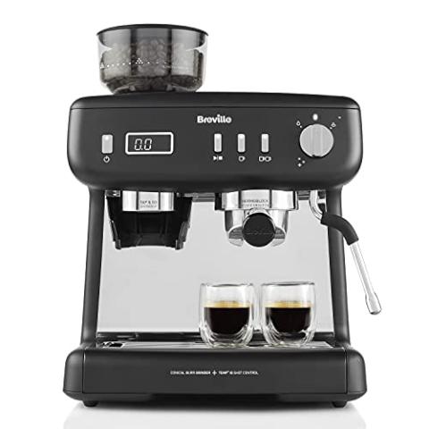 Breville Barista Max+ machine à expresso, latte et cappuccino | Mouture et dosage intelligent | Minuteur d'extraction précis | Mousseur de lait intégré | Pompe italienne 15 bars|Coloris noir [VCF152X]