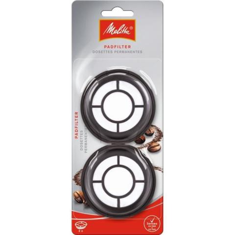 Cafe Moulu - MELITTA - 2 Dosettes Permanentes Rechargeables - Adapté aux Machines Senseo - Noir