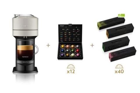Cafetière à dosette Krups YY4802FD Vertuo Next 1500 W Gris avec 52 capsules Nespresso offertes