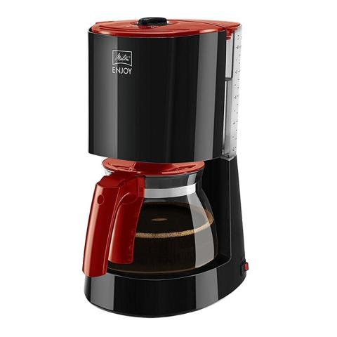 CAFETIÈRE ENJOY II GLASS NOIR-ROUGE